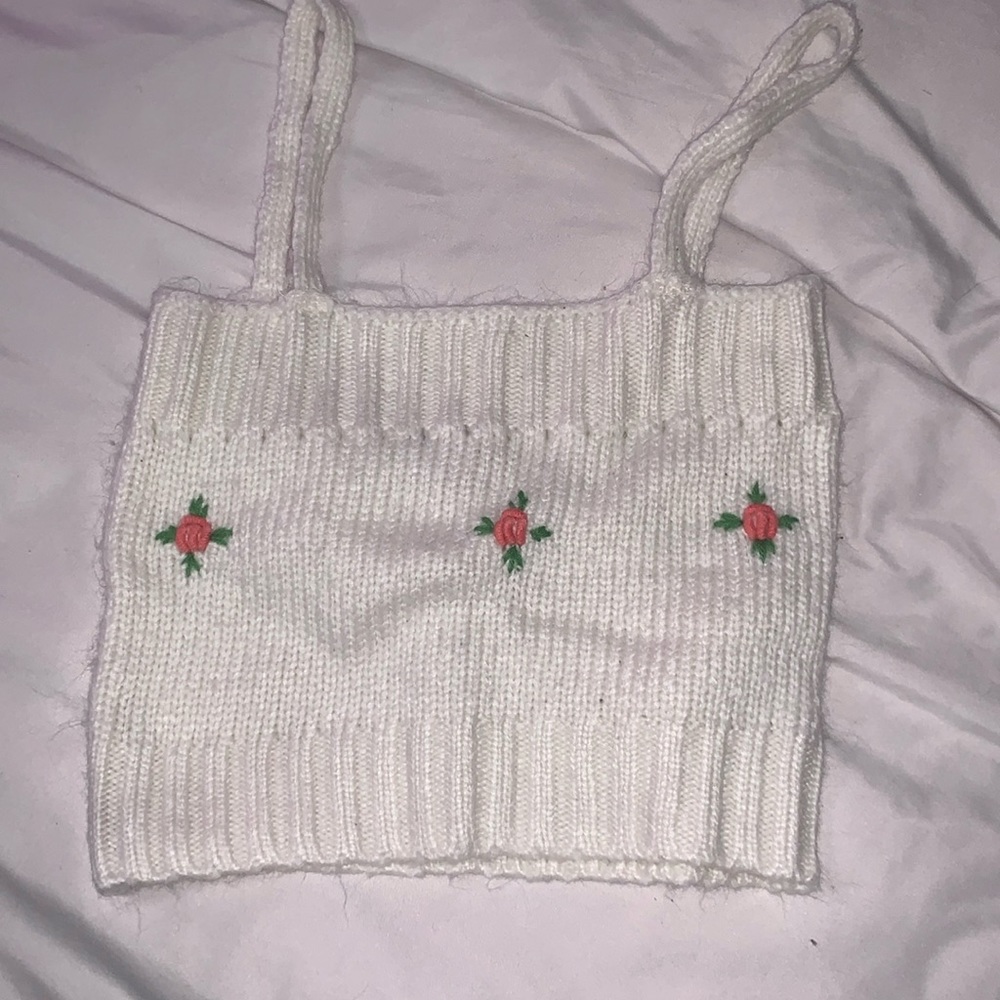 White Crochet Top